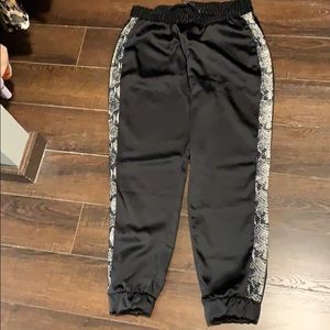 Zara black snakeskin joggers